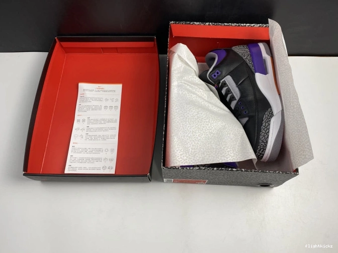 050 Court 3 CT8532 Air Jordan Retro Black Purple 0909